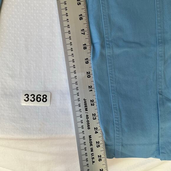 Isaac Mizrahi Women Stretch Straight Leg Khaki Pants size 0 US, Light Blue - Picture 4 of 11